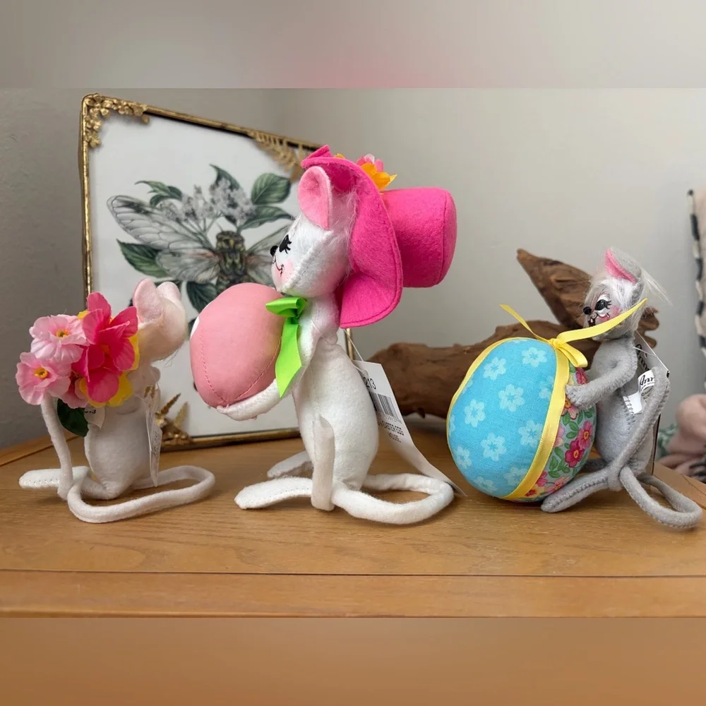 (3) Easter Spring Mice Annalee Dolls w/ Tags Lot - Picture 3 of 13